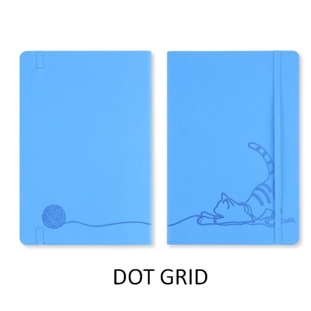A5 BLUE CAT SOFT TOUCH-COVER DOT GRID
